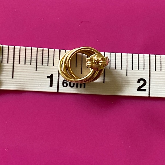 14 Kt Gold earrings with diamond - Picture 6 of 7